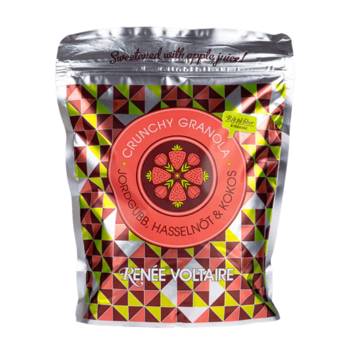 Crunchy Granola Jordgubb, Hasselnöt & Kokos 450g i gruppen Råvaror & Dryck / Skafferiet / Granola & Gröt hos Rawfoodshop Scandinavia AB (2197)