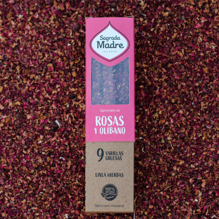 Rosor och Frankincense rökelsepinnar 9st i gruppen Hem & Själ / Stämning & doft / Rökelse hos Rawfoodshop Scandinavia AB (22-01)
