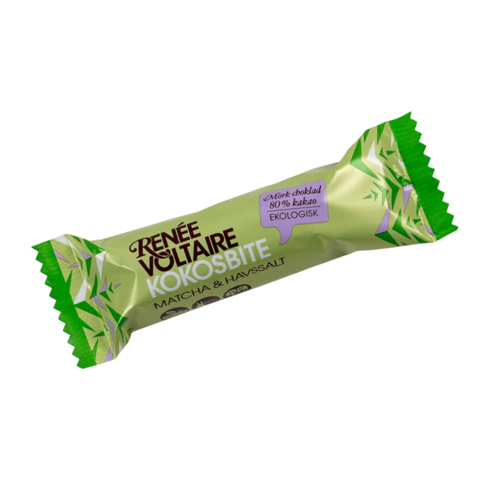 Kokosbite Matcha & Havssalt EKO 40g i gruppen Råvaror & Dryck / Godis & Choklad / Choklad & Bars hos Rawfoodshop Scandinavia AB (2382)