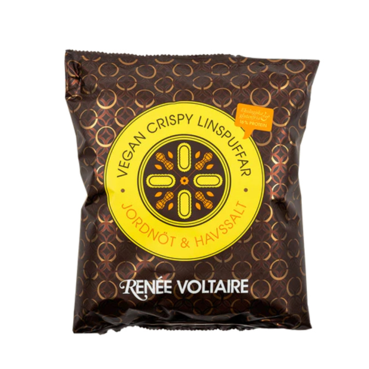 Crispy Linspuffar Jordnöt & Havssalt EKO 90g i gruppen Råvaror & Dryck / Godis & Choklad / Snacks hos Rawfoodshop Scandinavia AB (2394)