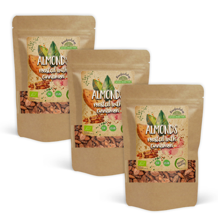 Mandel Rostade med Kanel EKO 500g x 3 paket i gruppen Råvaror & Dryck / Nötter / Mandel hos Rawfoodshop Scandinavia AB (2502410-SET3)