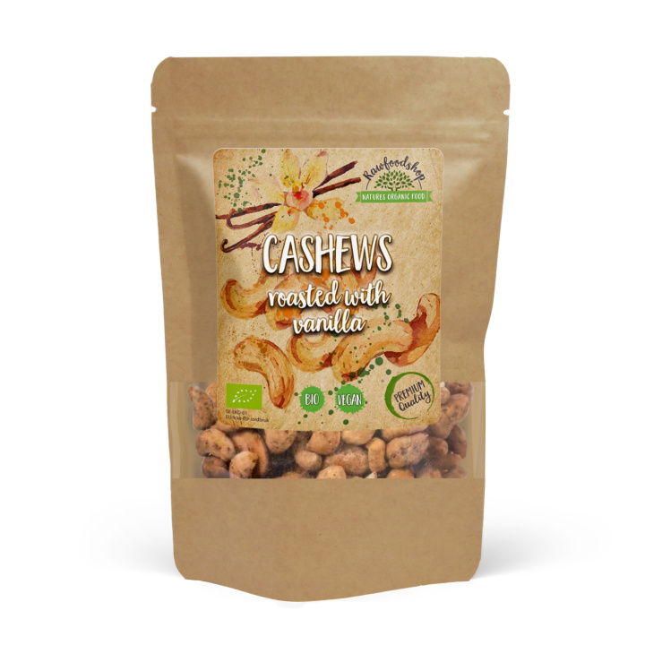 Cashewnötter Rostade med Vanilj EKO 250g i gruppen Råvaror & Dryck / Nötter / Cashewnötter hos Rawfoodshop Scandinavia AB (250251)