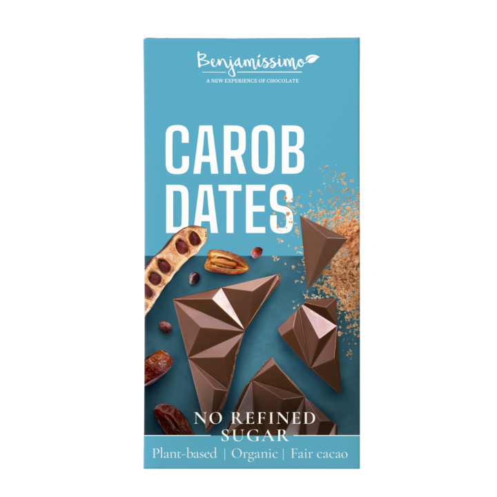 Benjamissimo Carob & Dadlar Sockerfri EKO 60g i gruppen Råvaror & Dryck / Godis & Choklad / Choklad & Bars hos Rawfoodshop Scandinavia AB (2802)