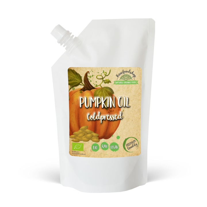 Pumpafröolja kallpressad EKO 500ml i gruppen Hud & Kropp / Naturlig DIY / Vegetabiliska Oljor hos Rawfoodshop Scandinavia AB (30046-3)