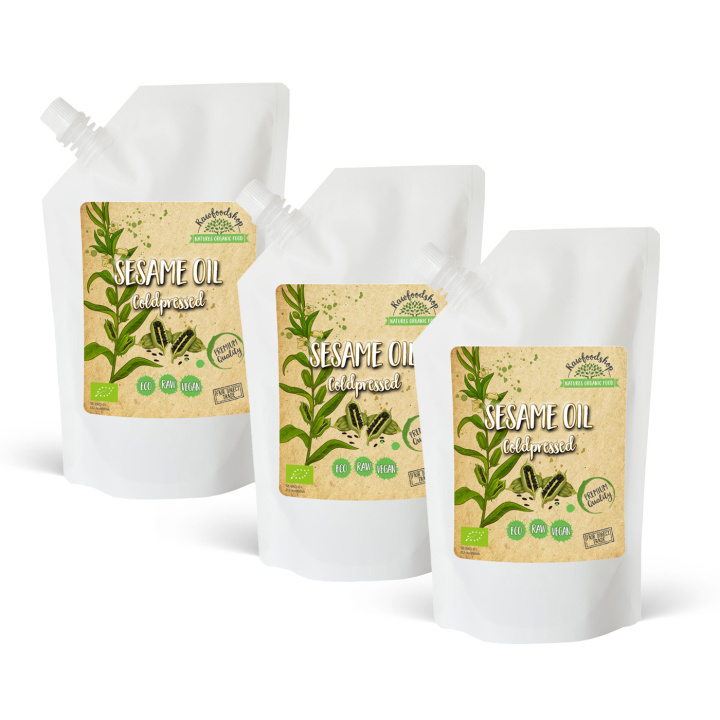 Sesamolja kallpressad EKO 500ml x 3 paket i gruppen Hud & Kropp / Naturlig DIY / Vegetabiliska Oljor hos Rawfoodshop Scandinavia AB (3081203-SET3)