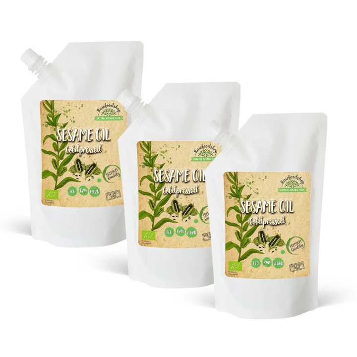 Sesamolja kallpressad EKO 1000ml x 3 flaskor i gruppen Hud & Kropp / Naturlig DIY / Vegetabiliska Oljor hos Rawfoodshop Scandinavia AB (3081204-SET3)