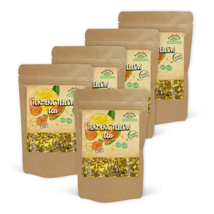 Turmeric Yellow Te 50g x 5 paket i gruppen Råvaror & Dryck / Drycker / Teer hos Rawfoodshop Scandinavia AB (402425-SET5)