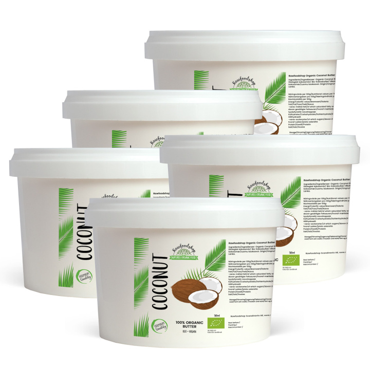 Kokosnötsmör EKO 500ml x 5 burkar i gruppen Råvaror & Dryck / Nötter / Nötsmör hos Rawfoodshop Scandinavia AB (46013FT-SET5)