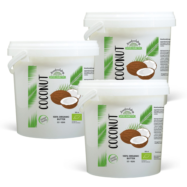 Kokosnötsmör EKO 1000ml x 3 burkar i gruppen Råvaror & Dryck / Nötter / Nötsmör hos Rawfoodshop Scandinavia AB (46013FT1000-SET3)