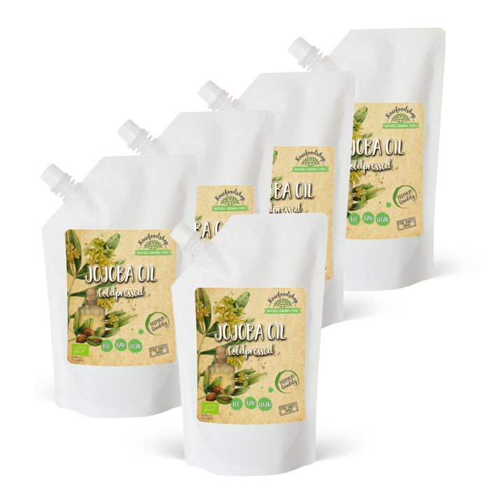 Jojobaolja EKO 1000ml x 5 paket i gruppen Hud & Kropp / Naturlig DIY / Vegetabiliska Oljor hos Rawfoodshop Scandinavia AB (5041234-SET5)