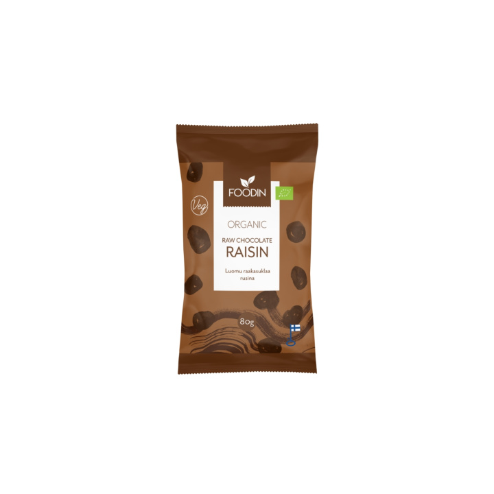Russin i Råchoklad EKO 80g i gruppen Råvaror & Dryck / Godis & Choklad / Snacks hos Rawfoodshop Scandinavia AB (6430051824876)