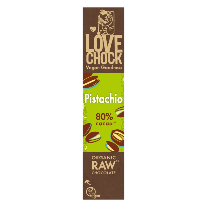 Choklad Pistage 80% EKO 40g i gruppen Råvaror & Dryck / Godis & Choklad / Choklad & Bars hos Rawfoodshop Scandinavia AB (900681)