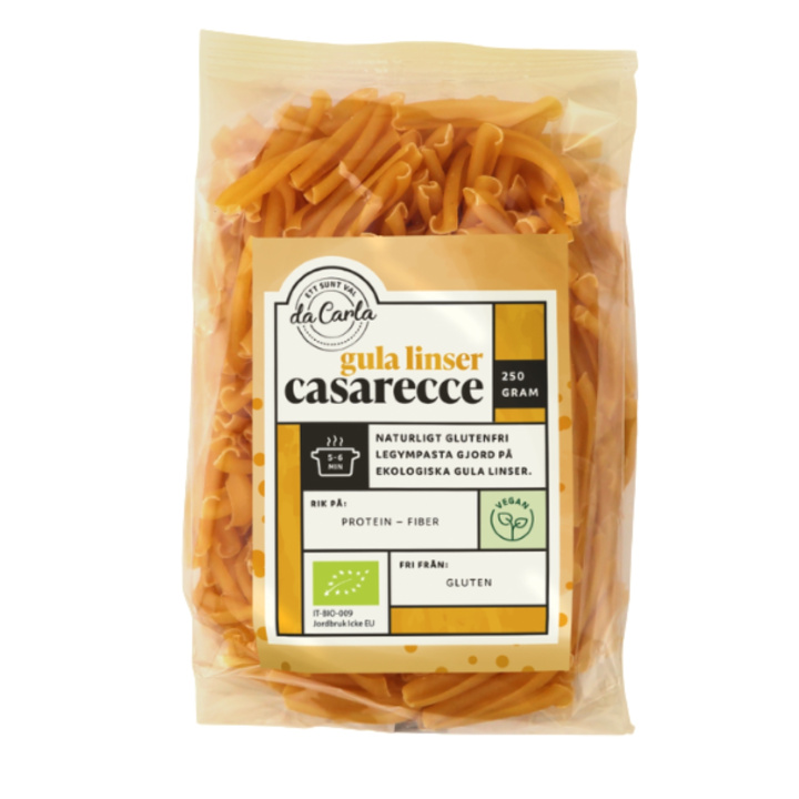 Pasta Casarecce Gula Linser EKO 250g i gruppen Råvaror & Dryck / Skafferiet / Pasta & Nudlar hos Rawfoodshop Scandinavia AB (9900)