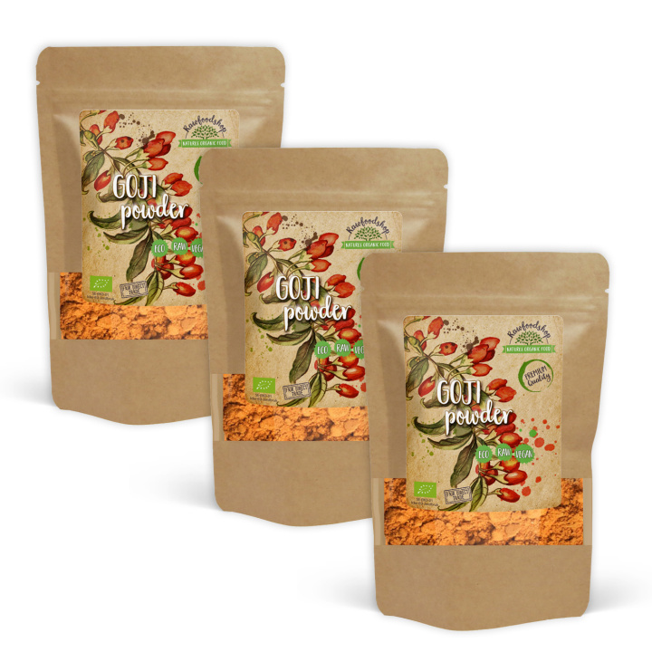 Gojibärpulver EKO 125g x 3 paket i gruppen Råvaror & Dryck / Frukt & Bär / Gojibär hos Rawfoodshop Scandinavia AB (AB036-SET3)