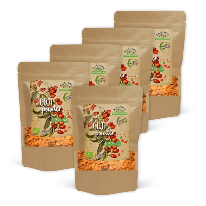 Gojibärpulver EKO 125g x 5 paket i gruppen Råvaror & Dryck / Frukt & Bär / Gojibär hos Rawfoodshop Scandinavia AB (AB036-SET5)