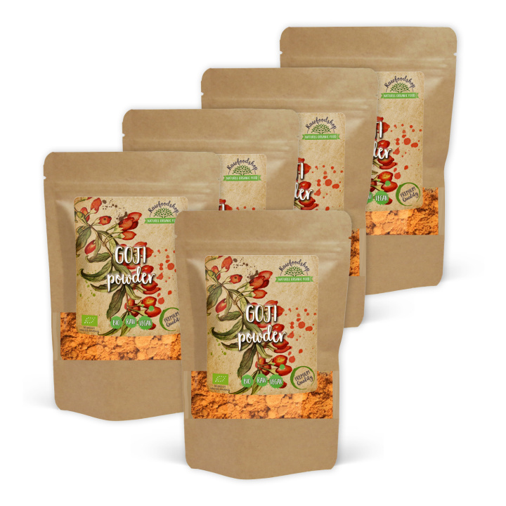 Gojibärpulver EKO 125g x 5 paket i gruppen Råvaror & Dryck / Frukt & Bär / Gojibär hos Rawfoodshop Scandinavia AB (AB036-SET5)
