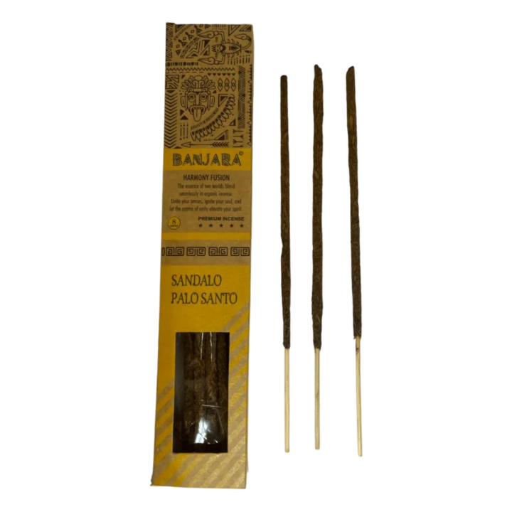 Rökelse Palo Santo Sandelträ 8st i gruppen Hem & Själ / Stämning & doft / Rökelse hos Rawfoodshop Scandinavia AB (BANJPALO-04)