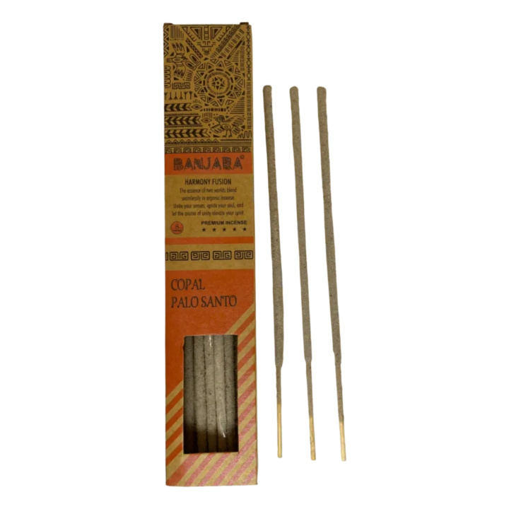 Rökelse Palo Santo Copal 8st i gruppen Hem & Själ / Stämning & doft / Rökelse hos Rawfoodshop Scandinavia AB (BANJPALO-06)