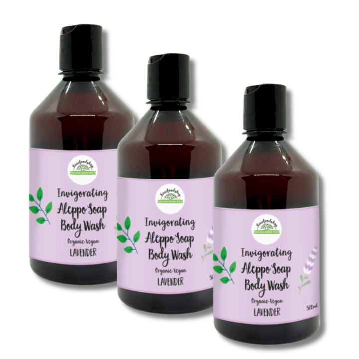 Aleppo Flytande tvål Lavendel EKO 500ml x 3 st i gruppen Hud & Kropp / Kropp / Duschtvål hos Rawfoodshop Scandinavia AB (BN1009-SET3)