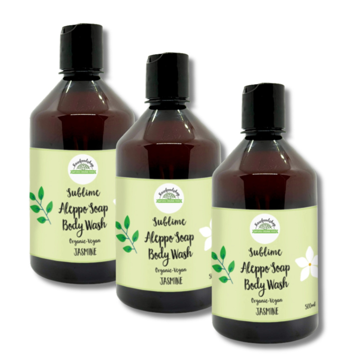 Aleppo Flytande tvål Jasmin EKO 500ml x 3 st i gruppen Hud & Kropp / Kropp / Duschtvål hos Rawfoodshop Scandinavia AB (BN1023-SET3)