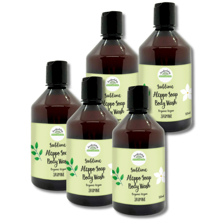 Aleppo Flytande tvål Jasmin EKO 500ml x 5 st i gruppen Hud & Kropp / Kropp / Duschtvål hos Rawfoodshop Scandinavia AB (BN1023-SET5)