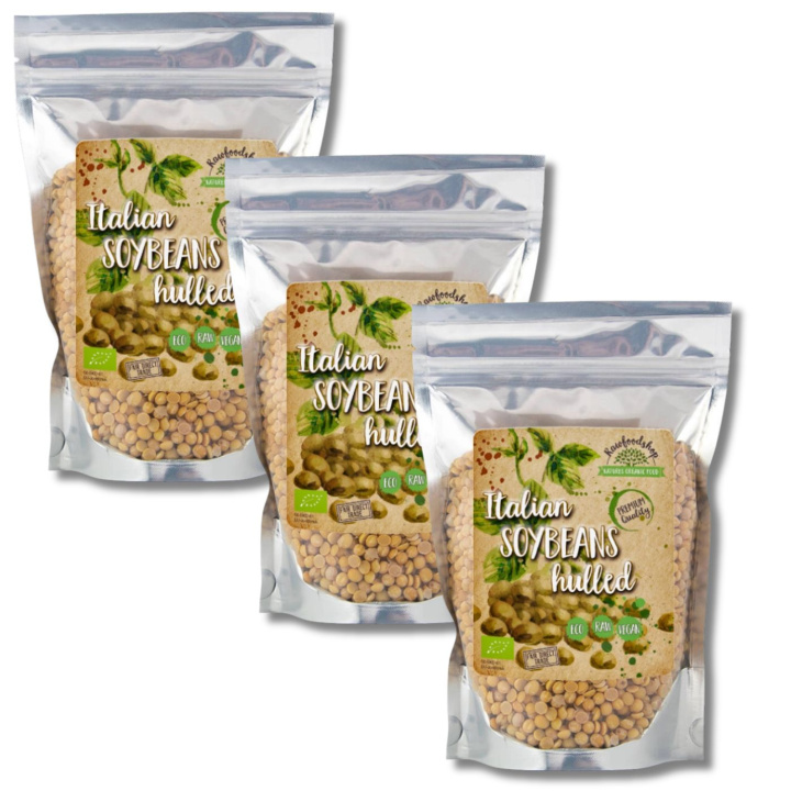 Sojabönor skalade EKO 1kg x 3 paket i gruppen Råvaror & Dryck / Skafferiet / Baljväxter / Bönor hos Rawfoodshop Scandinavia AB (BON51-SET3)
