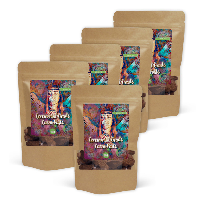 Ceremonial Grade Kakaomassa 200g x 5 paket i gruppen Råvaror & Dryck / Bakning / Kakaoprodukter hos Rawfoodshop Scandinavia AB (CACAOLAB01200-SET5)