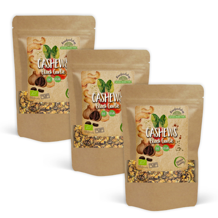Cashewnötter Svart Vitlök EKO 200g x 3 paket i gruppen Råvaror & Dryck / Nötter / Cashewnötter hos Rawfoodshop Scandinavia AB (CAJAIL5200-SET3)