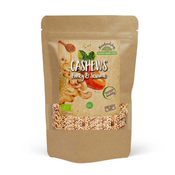 Cashewnötter Honung & Sesam EKO 200g i gruppen Råvaror & Dryck / Godis & Choklad / Snacks hos Rawfoodshop Scandinavia AB (CAJSE5-200)