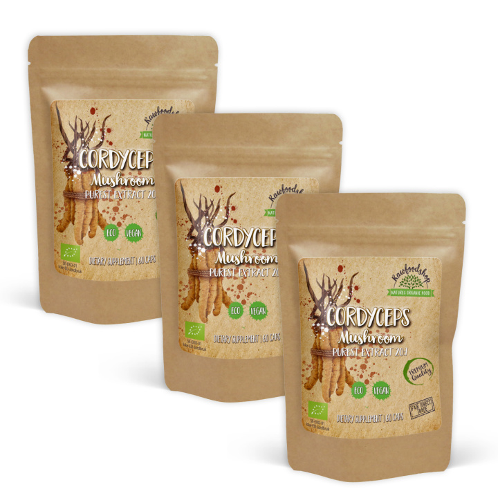 Cordyceps Extract EKO 400mg 60 kapslar x 3 paket i gruppen Kosttillskott / Örter & Växter / Svampar hos Rawfoodshop Scandinavia AB (CAPSCOR60-SET3)