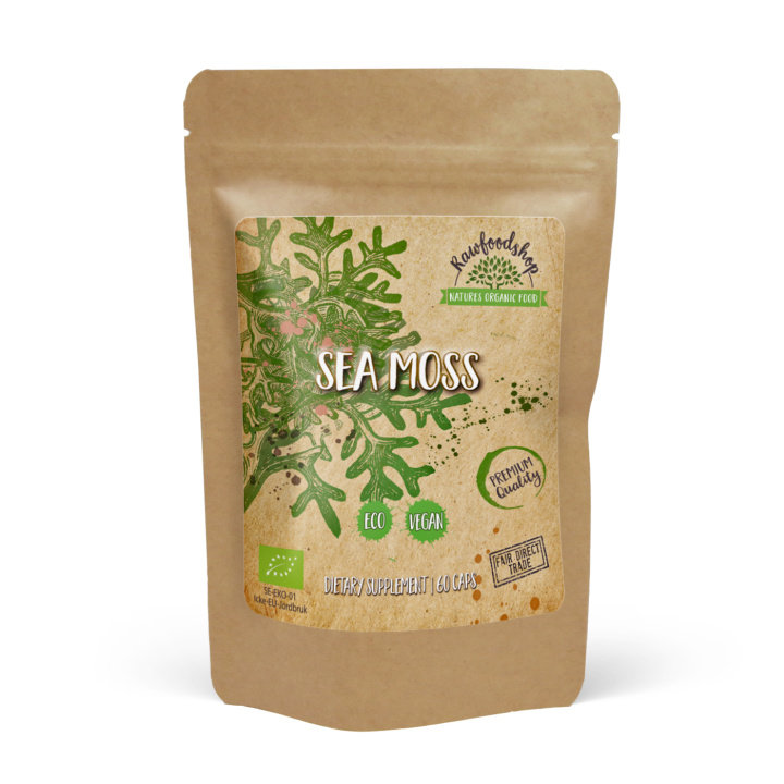 Sea Moss EKO 500mg 60 Kapslar i gruppen Kosttillskott / Örter & Växter / Algtillskott hos Rawfoodshop Scandinavia AB (CAPSEA60)