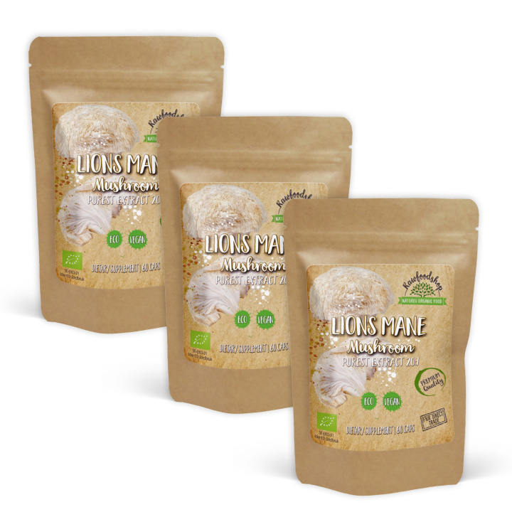 Lions Mane Extract EKO 400mg 60 kapslar x 3 paket i gruppen Kosttillskott / Örter & Växter / Svampar hos Rawfoodshop Scandinavia AB (CAPSLIO60-SET3)
