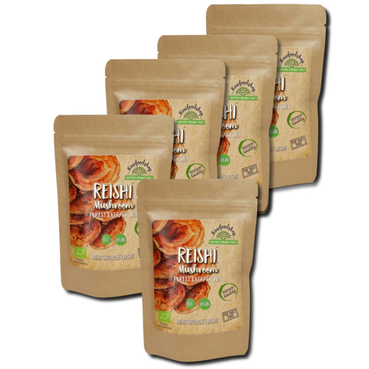 Reishi Extract 400mg EKO 60 kapslarx 5 paket i gruppen Kosttillskott / Örter & Växter / Svampar hos Rawfoodshop Scandinavia AB (CAPSREI60-SET5)
