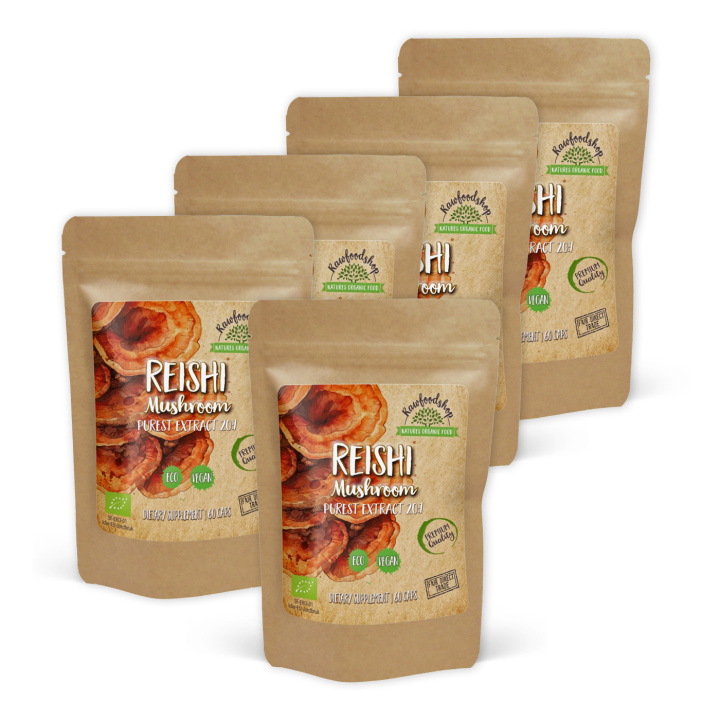 Reishi Extract 400mg EKO 60 kapslarx 5 paket i gruppen Kosttillskott / Örter & Växter / Svampar hos Rawfoodshop Scandinavia AB (CAPSREI60-SET5)