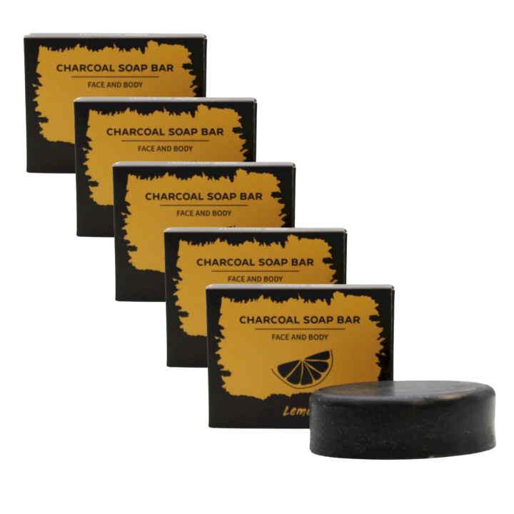 Citron Tvål Aktivt Kol 85g x 5 st i gruppen Hud & Kropp / Ansikte / Rengöring hos Rawfoodshop Scandinavia AB (CHSBUL-01-SET5)