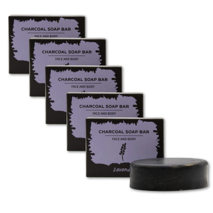 Lavendel Tvål Aktivt Kol 85g x 5 st i gruppen Hud & Kropp / Ansikte / Rengöring hos Rawfoodshop Scandinavia AB (CHSBUL-03-SET5)
