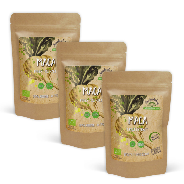 Maca EKO 500mg 100 kapslar x 3 paket i gruppen Kosttillskott / Örter & Växter / Maca & Ginseng hos Rawfoodshop Scandinavia AB (CUMACA100CAP-SET3)