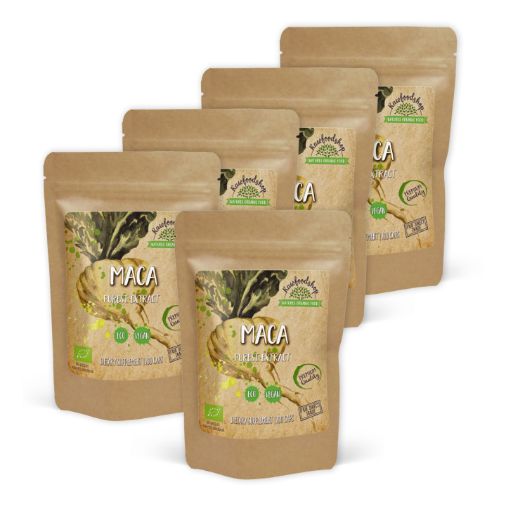 Maca EKO 500mg 100 kapslar x 5 paket i gruppen OUTLET 20-80% hos Rawfoodshop Scandinavia AB (CUMACA100CAP-SET5)