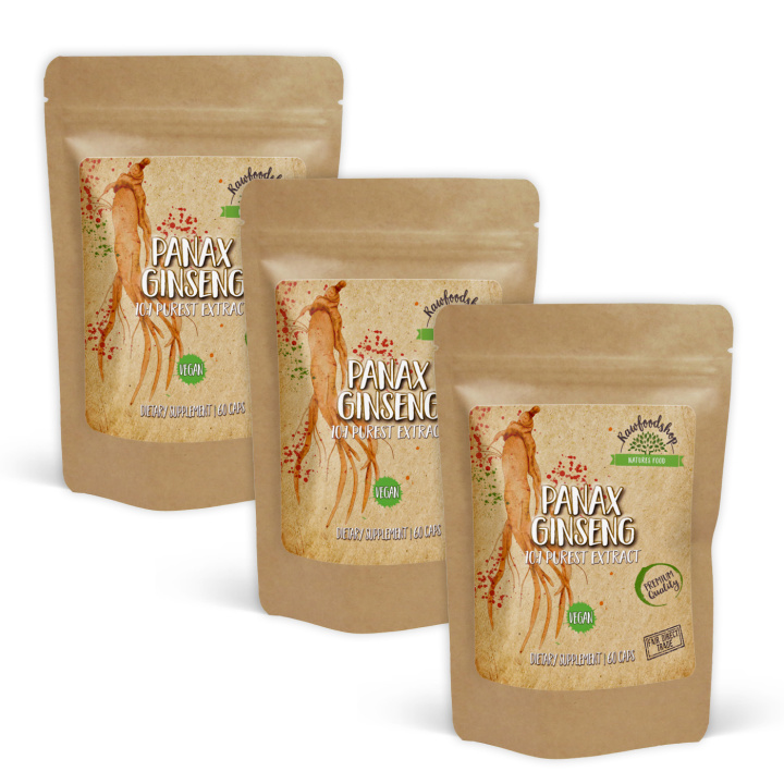 Panax Ginseng Extract 500mg 60 kapslar x 3 paket i gruppen Kosttillskott / Örter & Växter / Örter hos Rawfoodshop Scandinavia AB (CUPANA60CAP-SET3)