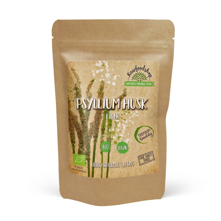 Psyllium EKO 500mg 60 kapslar i gruppen Kosttillskott / Örter & Växter / Örter hos Rawfoodshop Scandinavia AB (CUPSYL100CAP)