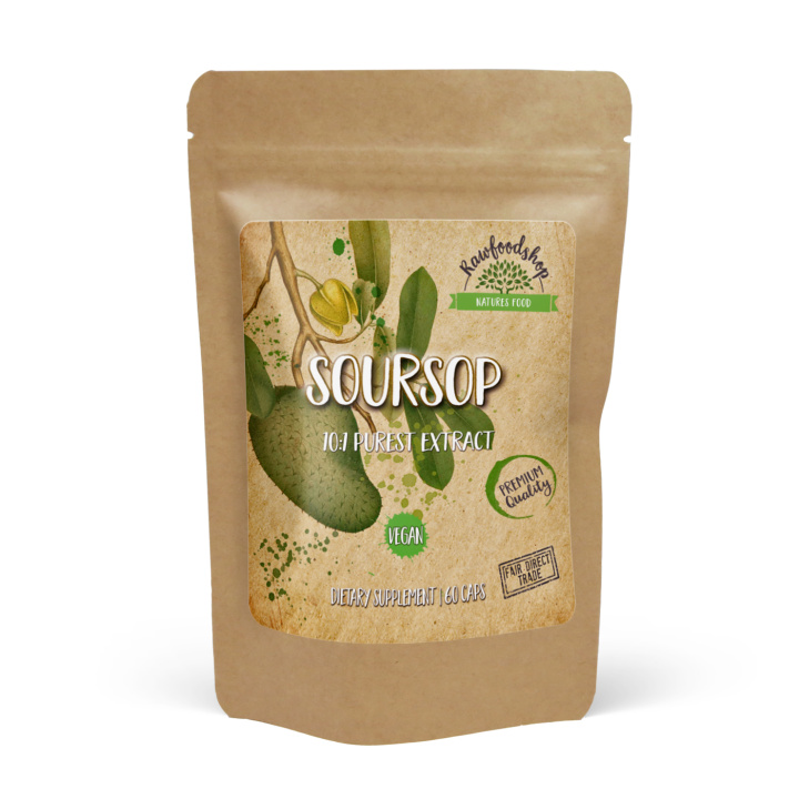 Soursop Extract 500mg 60 kapslar i gruppen Kosttillskott / Örter & Växter / Örter hos Rawfoodshop Scandinavia AB (CUSOUR60CAP)