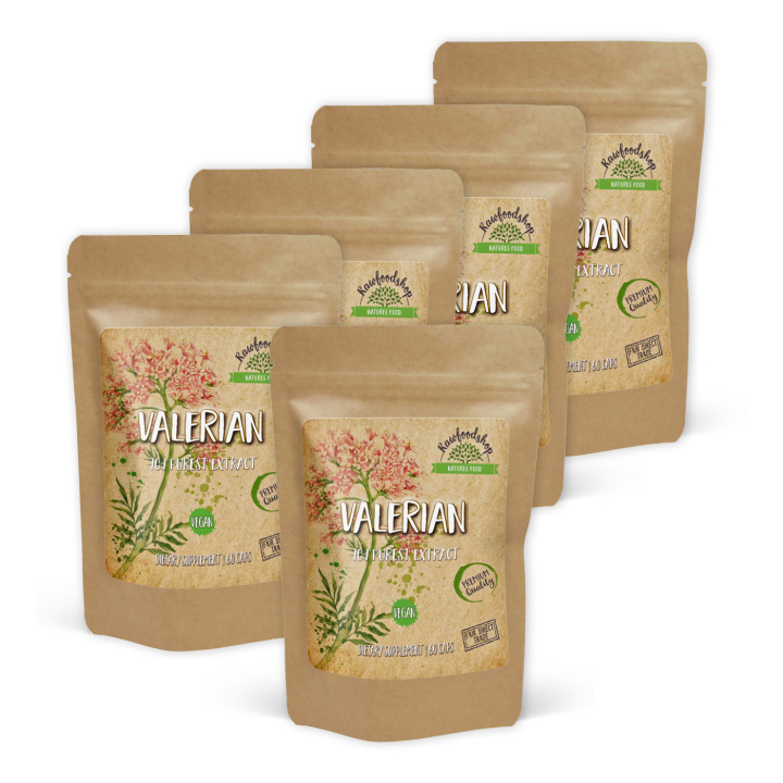 Valerian Extract 500mg 60 kapslar x 5 paket i gruppen OUTLET 20-80% hos Rawfoodshop Scandinavia AB (CUVALE60CAP-SET5)