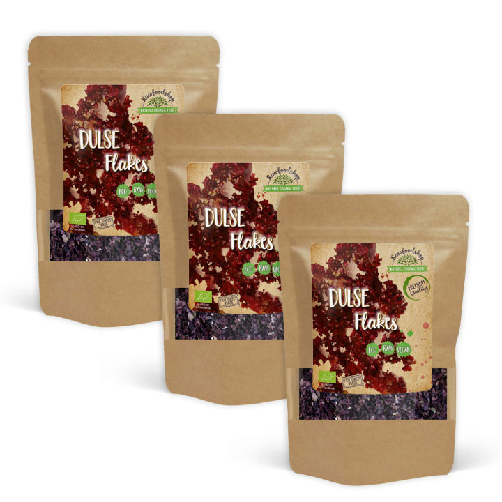 Dulse Flakes EKO 250g x 3 paket i gruppen Råvaror & Dryck / Hälsokost / Alger & Sjögräs hos Rawfoodshop Scandinavia AB (DULF1250-SET3)