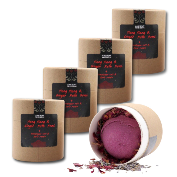 Badbomb Ylang & Ingefära 170g x 5 st i gruppen Hud & Kropp / Bad & Spa / Badbomber & Badskum hos Rawfoodshop Scandinavia AB (EBBSUL01-SET5)