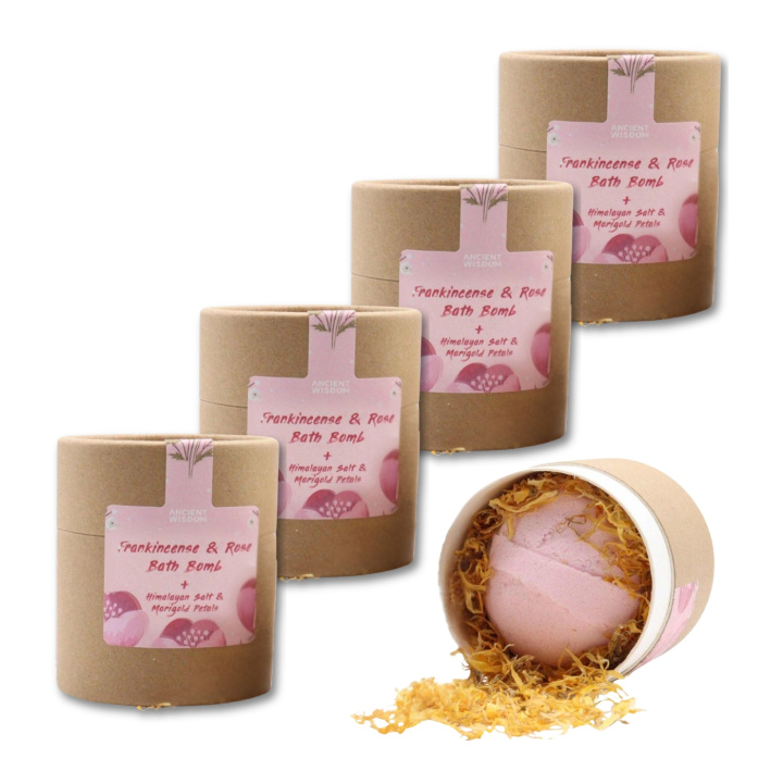 Badbomb Frankincense & Ros 170g x 5 st i gruppen Hud & Kropp / Bad & Spa / Badbomber & Badskum hos Rawfoodshop Scandinavia AB (EBBSUL02-SET5)