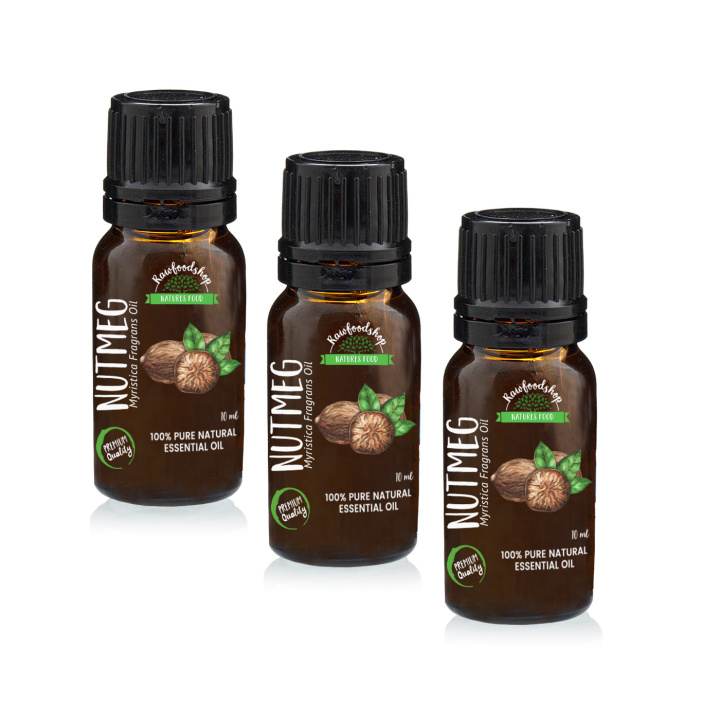 Muskot Eterisk Olja 10ml x 3 flaskor i gruppen Hud & Kropp / Naturlig DIY / Eteriska oljor hos Rawfoodshop Scandinavia AB (EOUL-34-SET3)