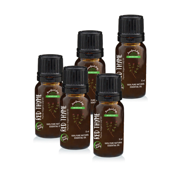 Röd Timjan Eterisk Olja 10ml x 5 flaskor i gruppen Hud & Kropp / Naturlig DIY / Eteriska oljor hos Rawfoodshop Scandinavia AB (EOUL-92-SET5)