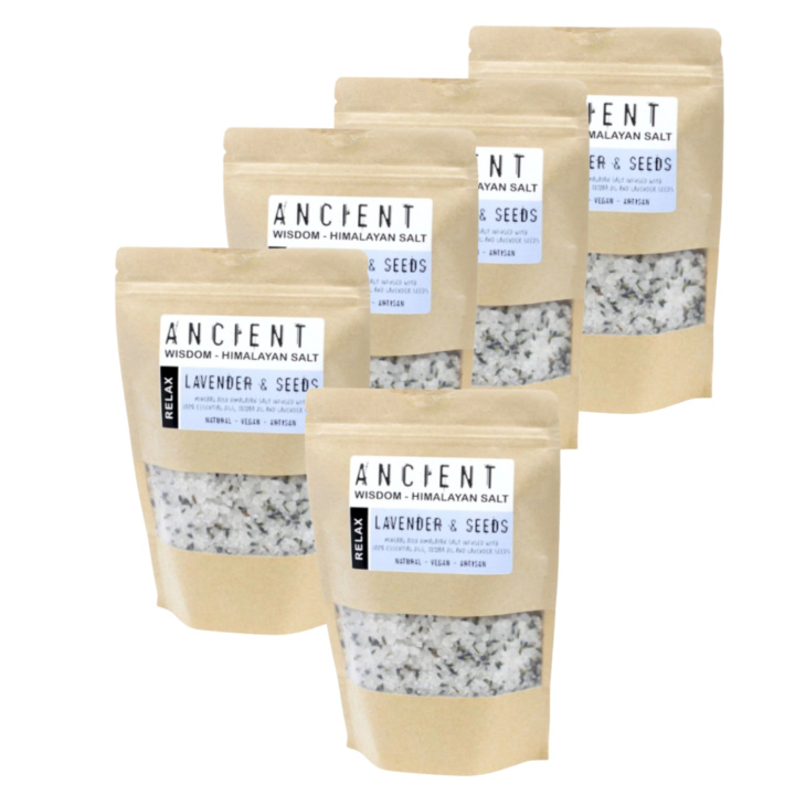 Badsalt Himalaya Relax 500g x 5 paket i gruppen Hud & Kropp / Bad & Spa / Badsalt hos Rawfoodshop Scandinavia AB (HBATHSUL01-SET5)