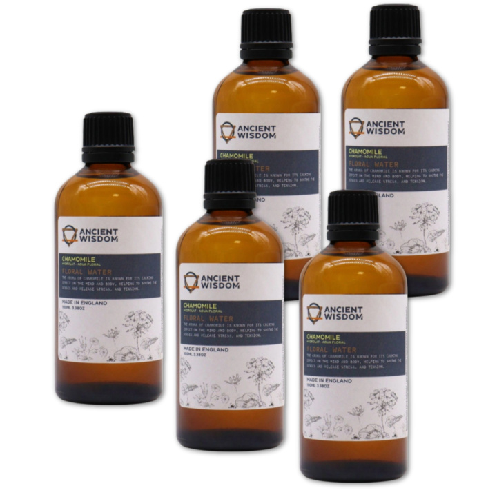 Kamomillvatten 100ml x 5 st i gruppen Hud & Kropp / Ansikte / Ansiktsvatten hos Rawfoodshop Scandinavia AB (HDLUL-03-SET5)