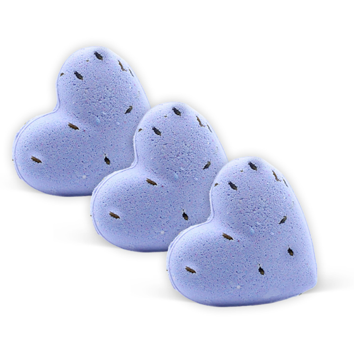 Badbomb Hjärta Lavendel 70g x 3 st i gruppen Hud & Kropp / Bad & Spa / Badbomber & Badskum hos Rawfoodshop Scandinavia AB (HEARTB-04A-SET3)